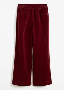 Pantalon large en velours côtelé avec taille haute élastiquée, bonprix