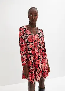 Robe en velours à imprimé floral, bonprix