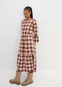 Robe midi évasée en flanelle avec volants, bpc bonprix collection