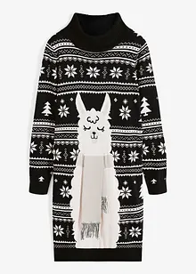 Robe de Noël en maille avec motif animal, bonprix