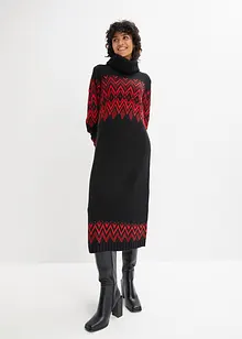 Robe midi en maille motif norvégien, bonprix