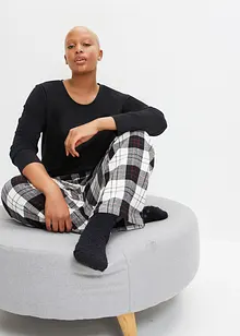 Pyjama avec pantalon en flanelle et pochette cadeau, bonprix