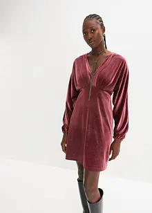 Robe scintillante en velours avec décolleté plongeant en V, bonprix