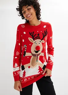 Pull motif Noël avec encolure ronde, bonprix