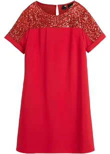 Robe courte avec empiècement à sequins, bonprix