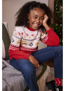 Pull en maille enfant avec motif de Noël, bpc bonprix collection