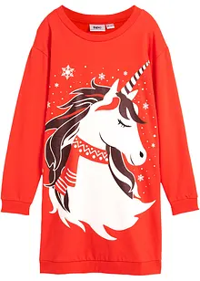 Robe fille en sweat avec motif Noël, bonprix