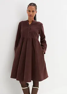 Robe coupe trapèze en velours côtelé avec poches, longueur genou, bonprix