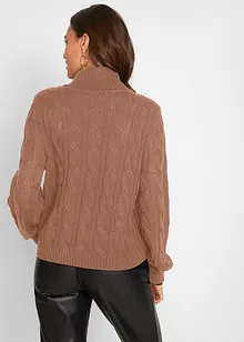 Pull col roulé à motif torsadé, bonprix