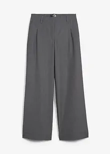 Pantalon large à pinces avec taille haute confortable et ajustable, bonprix