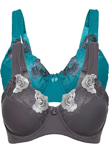 Lot de 2 soutiens-gorge minimiseurs à bretelles rembourrées, bonprix