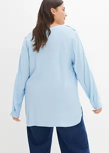 Blouse-tunique en viscose, col V et manches longues, bonprix