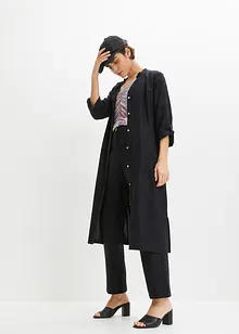 Robe en lin à poches et manches 3/4 à retrousser, bonprix