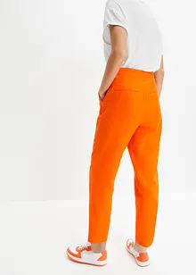 Pantalon en lin taille haute et raccourci à empiècement élastique, bonprix