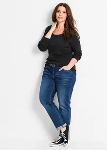 T-shirt manches longues 100% coton à col rond, bonprix