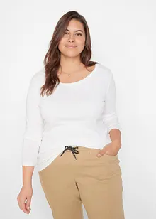 T-shirt manches longues 100% coton à col rond, bonprix