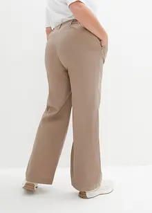 Pantalon en lin majoritaire avec taille confortable, Loose Fit, bonprix