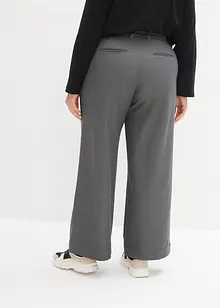 Pantalon large à pinces avec taille haute confortable et ajustable, bonprix