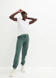Lot de 2 pantalons molletonnés en coton mélangé, bonprix