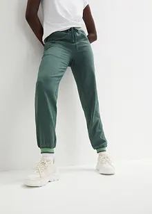 Lot de 2 pantalons molletonnés en coton mélangé, bonprix