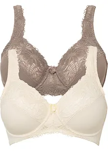 Lot de 2 soutiens-gorge minimiseurs à bretelles rembourrées, bonprix