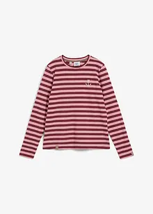 T-shirt manches longues rayé à broderies, bonprix