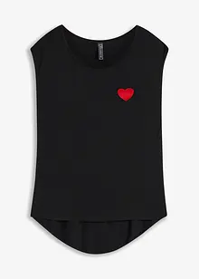 T-shirt court devant long derrière en viscose fluide, bonprix