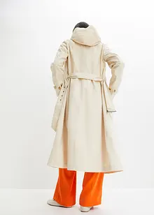 Manteau trench long à capuche amovible, bonprix