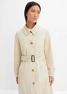 Manteau trench long à capuche amovible, bonprix