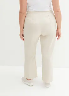 Pantalon en lin majoritaire taille haute et empiècement élastique, bonprix