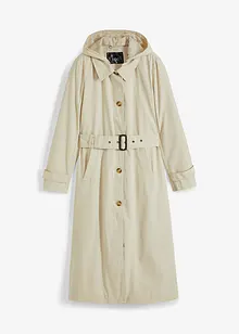 Manteau trench longueur mollet à capuche amovible, bonprix