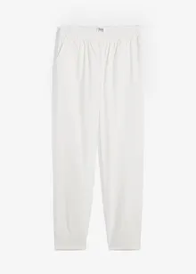 Pantalon raccourci en lin majoritaire avec taille haute élastiquée, bonprix