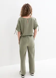 Combipantalon en jersey avec détail froncé aux manches et jambes larges, bonprix