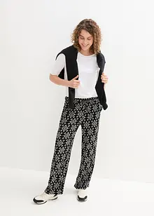 Pantalon palazzo imprimé avec taille élastiquée, bonprix