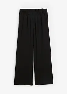 Pantalon large en jersey texturé, taille haute, bonprix