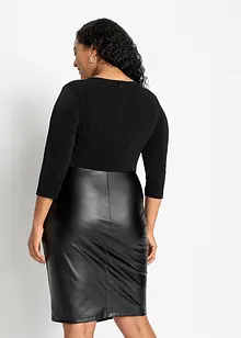 Robe bi-matière avec haut en jersey, bonprix