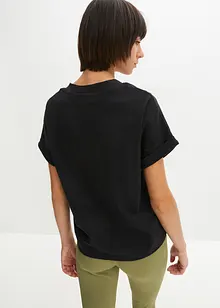 T-shirt boxy avec patte de boutonnage, RAINBOW