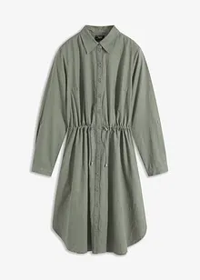 Robe-chemise longueur genou de style utilitaire en lin majoritaire avec élastique à la taille, bonprix