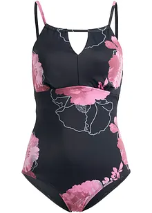 Maillot 1 pièce sculptant, maintien modéré, découpe sur le décolleté, bonprix