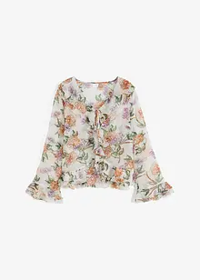 Blouse imprimée à volants, bonprix