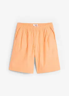 Short large à pinces en lin mélangé avec taille haute élastiquée, bonprix