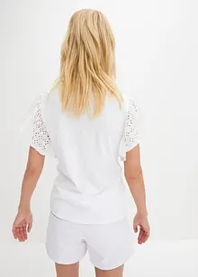 T-shirt à broderies anglaises, bonprix