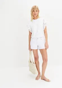 T-shirt à broderies anglaises, bonprix