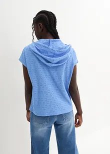 T-shirt col Henley à capuche, bonprix