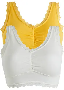 Lot de 2 brassières en coton côtelé, bpc bonprix collection