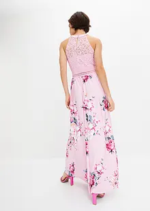 Robe longue estivale avec imprimé floral et empiècement dentelle, bonprix