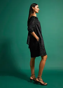 Robe brodée à col Bardot, bonprix