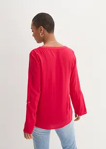 Blouse à col en V et manches longues, bonprix