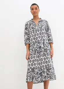 Robe longue froissée en coton avec poches, bonprix