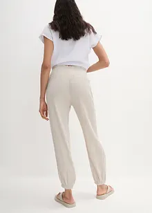 Pantalon sarouel à ceinture smockée en gaze de coton, bonprix